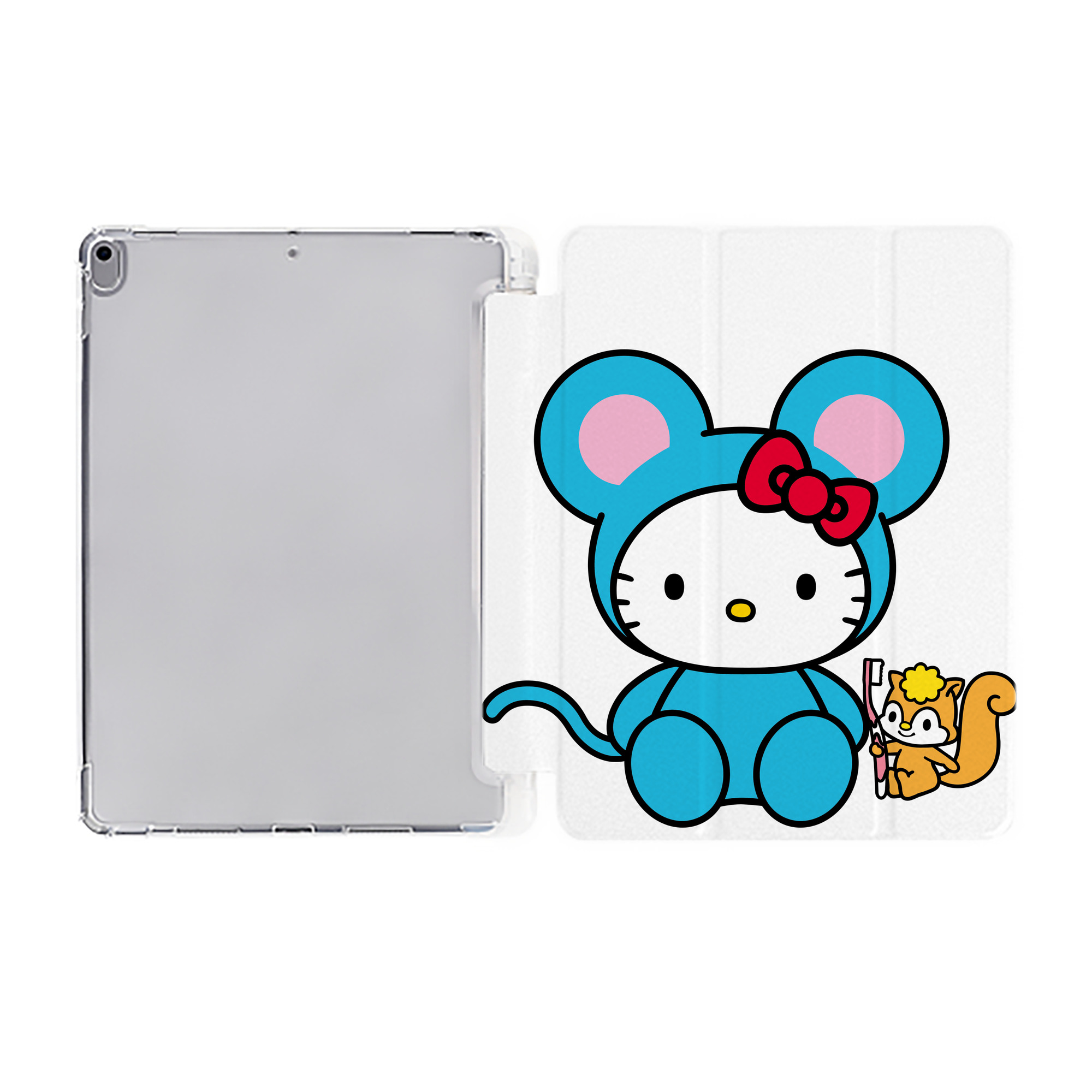 （画像用） Hello Kitty ハローキティ IPad ケース ペン収納付き 三つ折りスタンド PUレザー×シリコン 対応機種9.5/10.5/10.9インチ